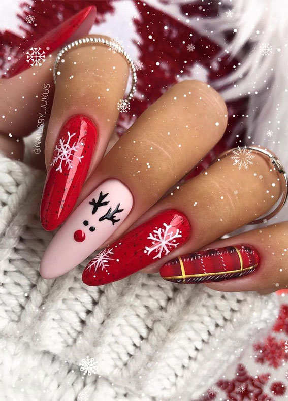 christmas nail designs 2020, christmas nails, christmas nails 2020, red festive nails, red nail designs for christmas, easy christmas nail art, red christmas nail designs 2020, red nails, festive nails, red christmas nails