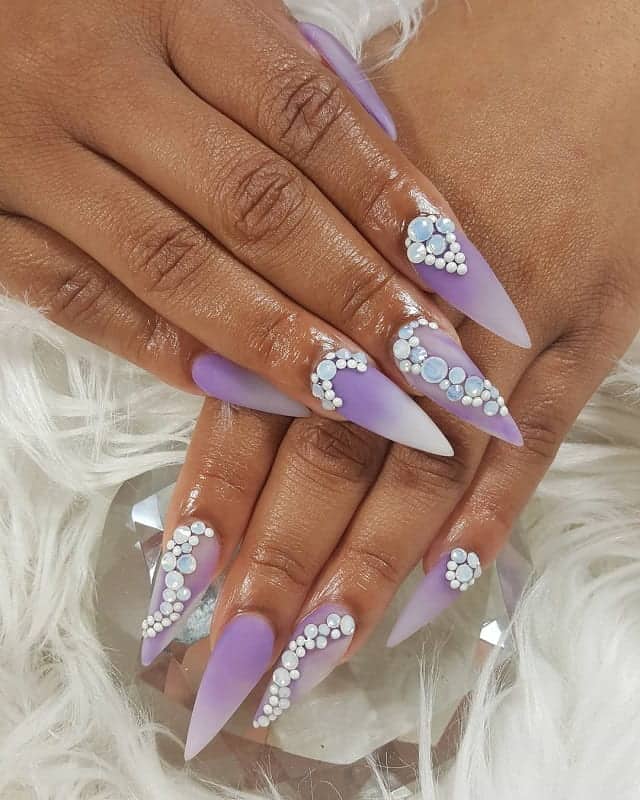 purple wedding nails