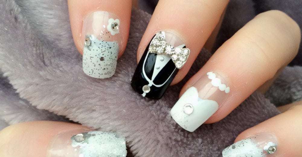 wedding day Bridal Nail idea