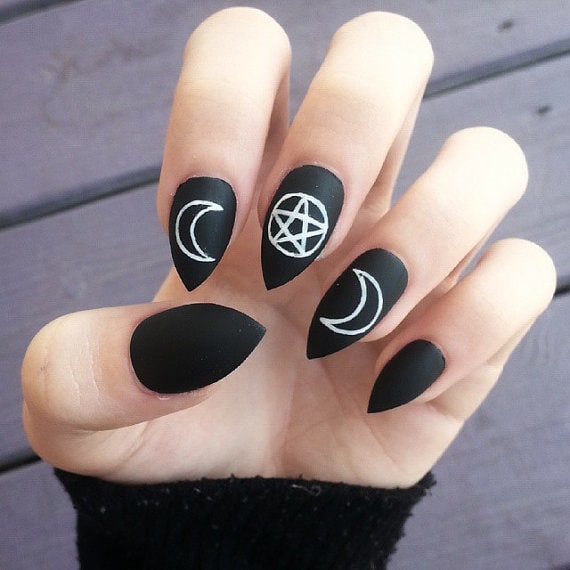 Witch symbol nail art