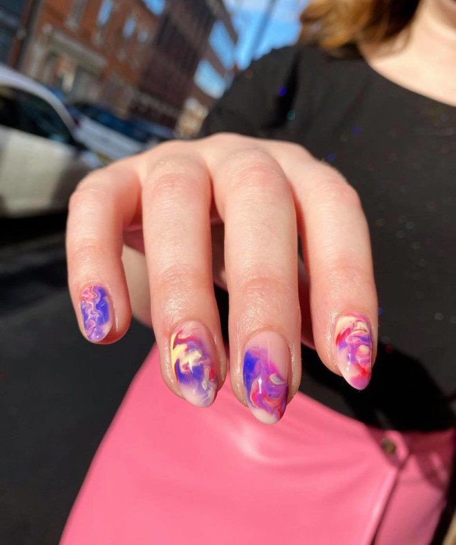 marble nails for winter