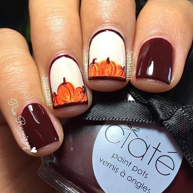 Brown And White Nail Art Design