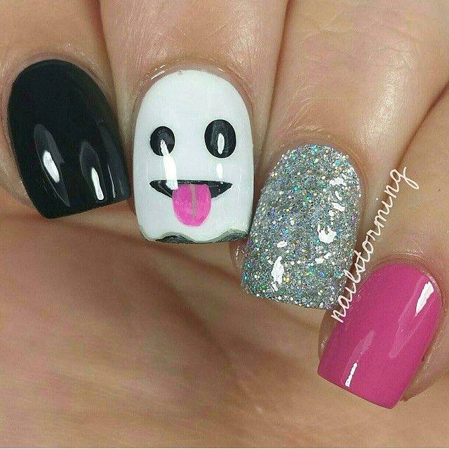 Coloring Halloween Nail Art Design