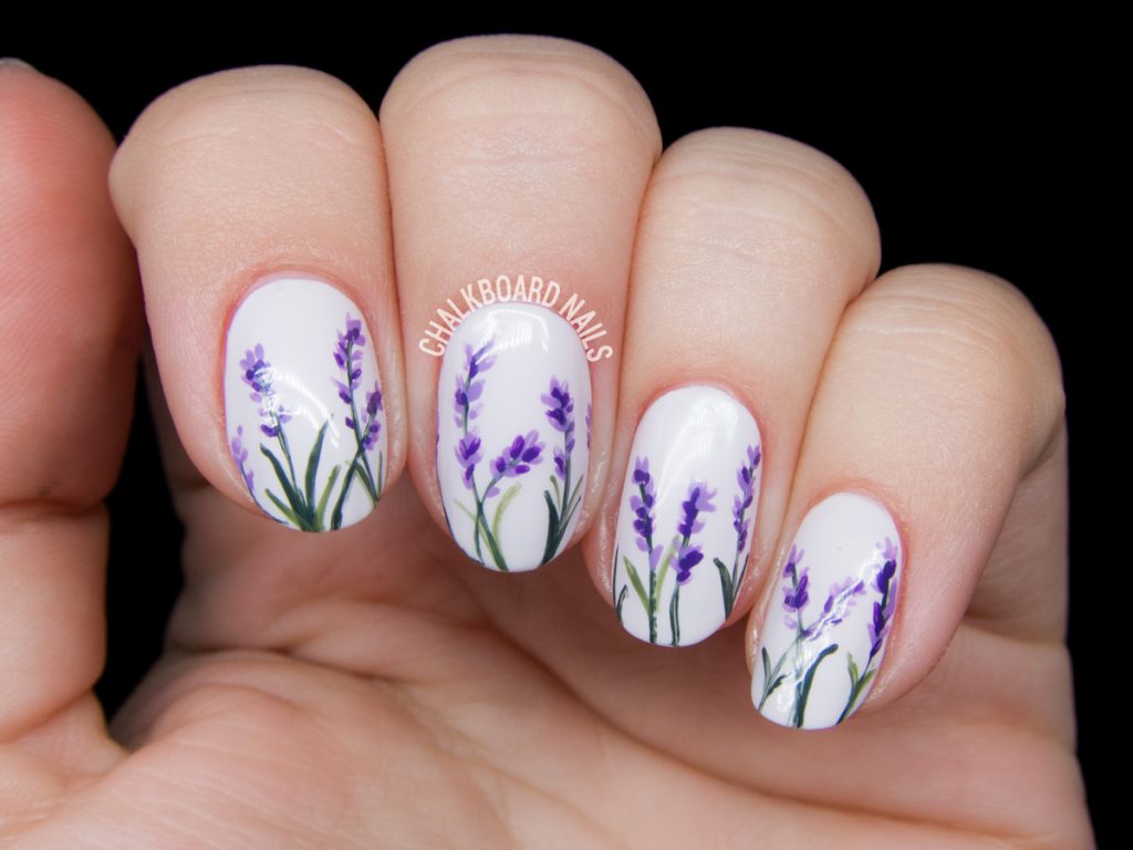 Lavender Blossoms Floral Nail Art