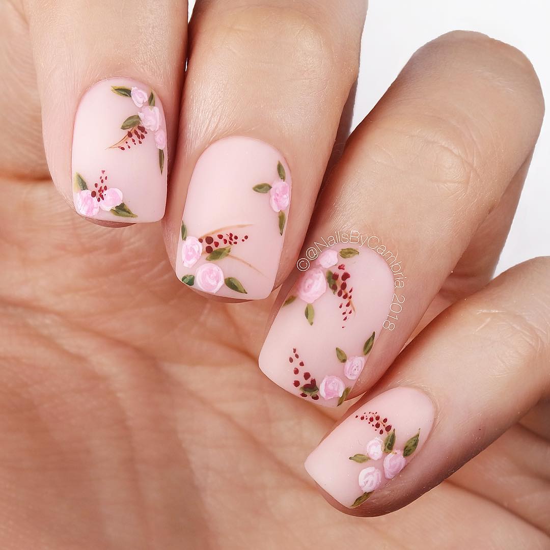 Dainty Floral Inspired Nail Art