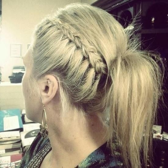 Stylish Ponytail with Side Braid