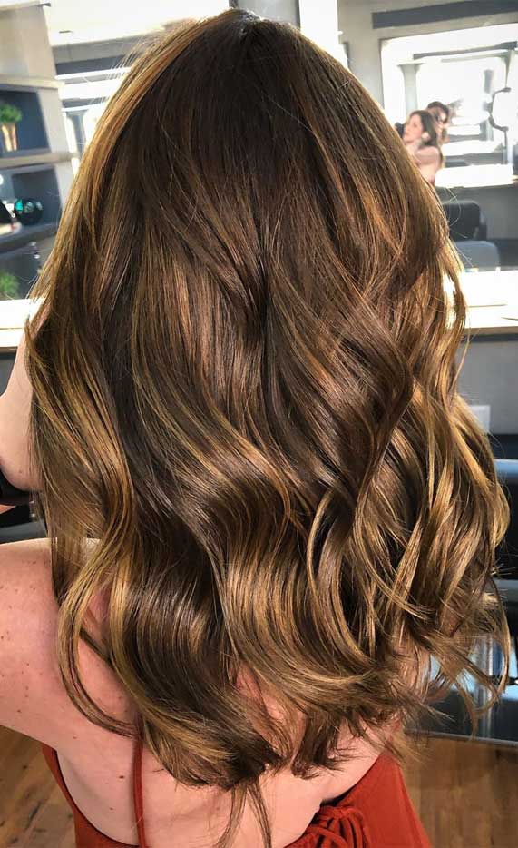 brown hair color, brown hair color, balayage hair blonde, subtle blonde balayage, blonde balayage on dark hair, light blonde balayage, warm brown balayage #brownhair #balayagehairblonde hair color ideas, hair color trends 2020