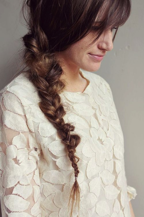 Messy side braid