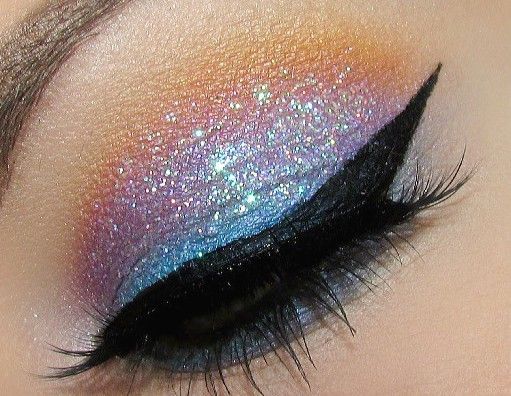 Iridescent glitter over purple