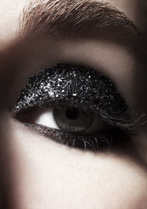 Full black glitter lid