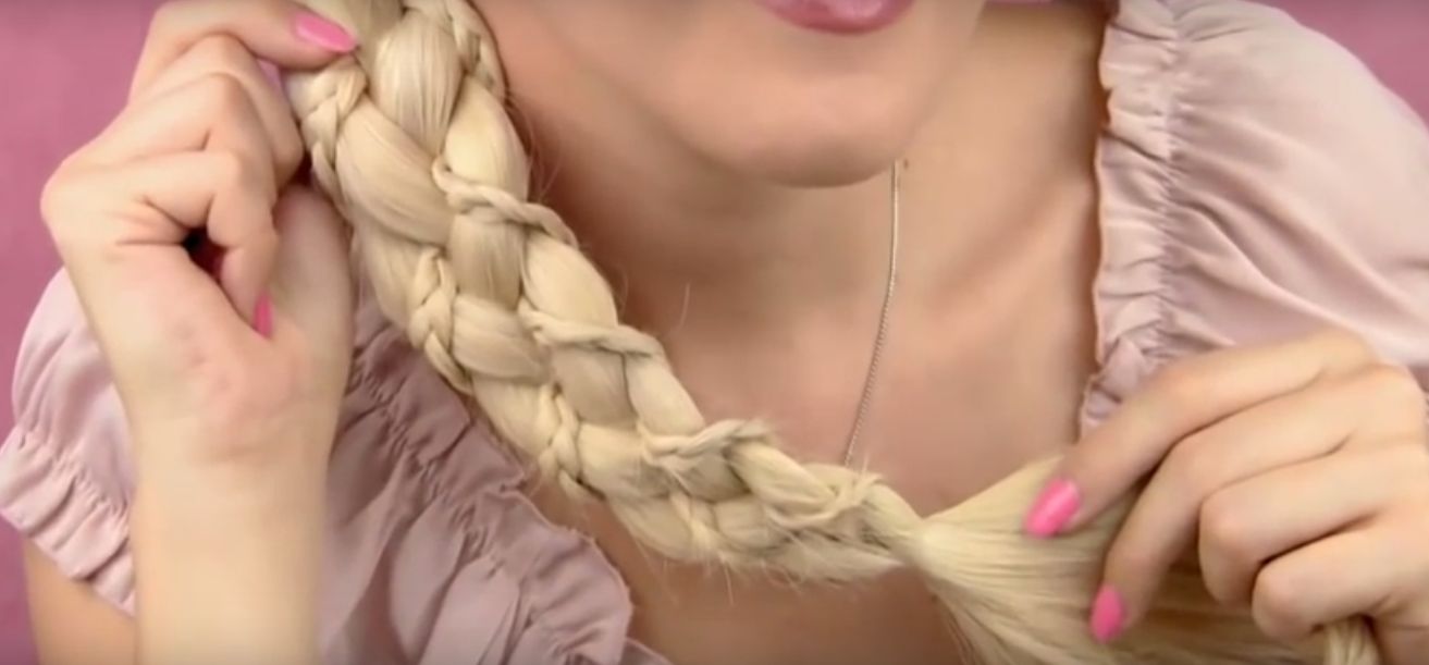 Rapunzel hair and makeup 5 strand braid tutorial