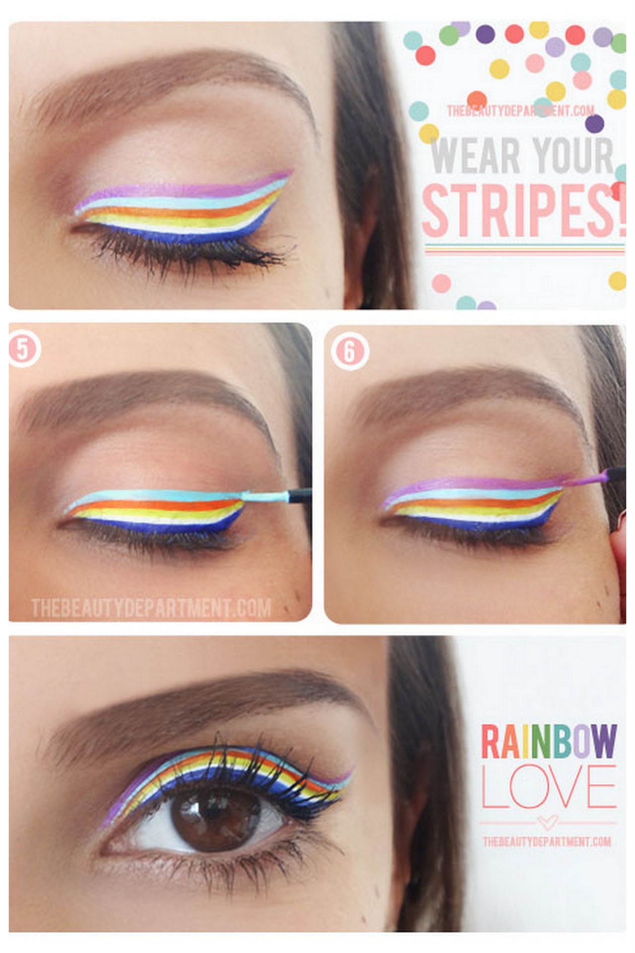 Rainbow stripe eyeliner