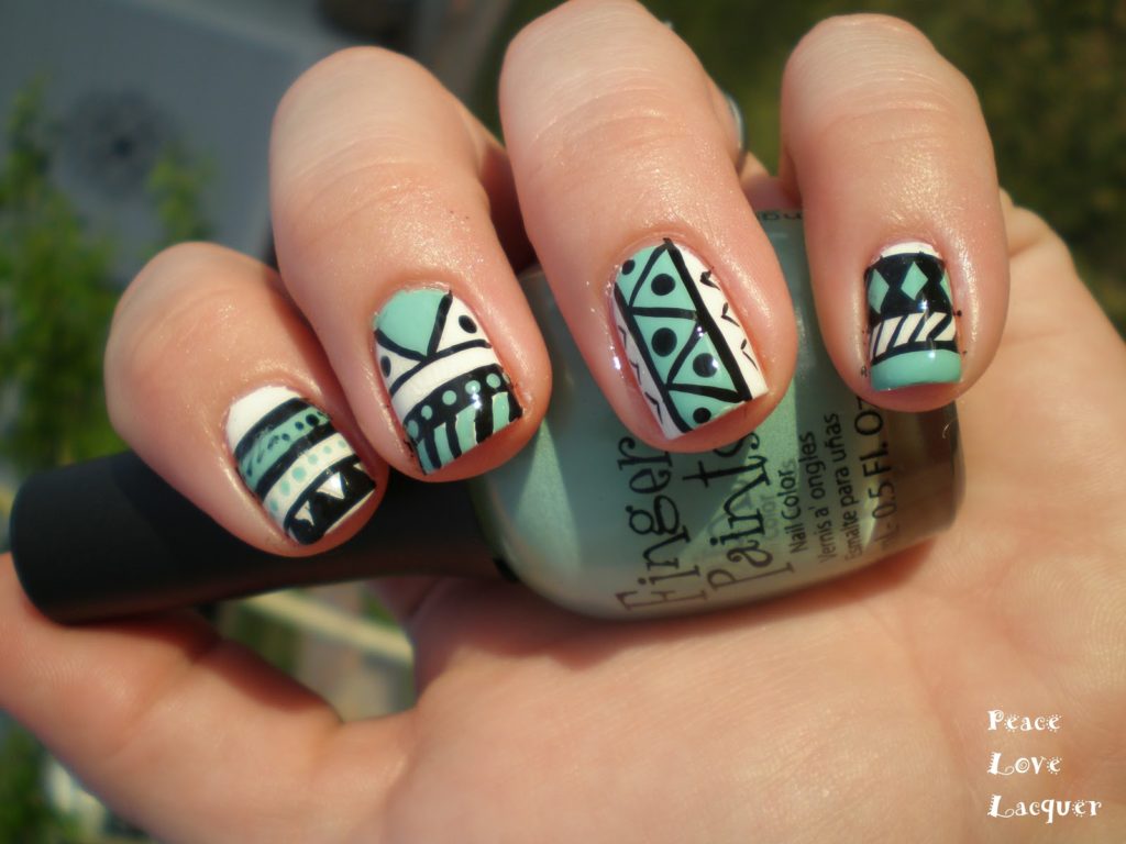 Mint tribal print