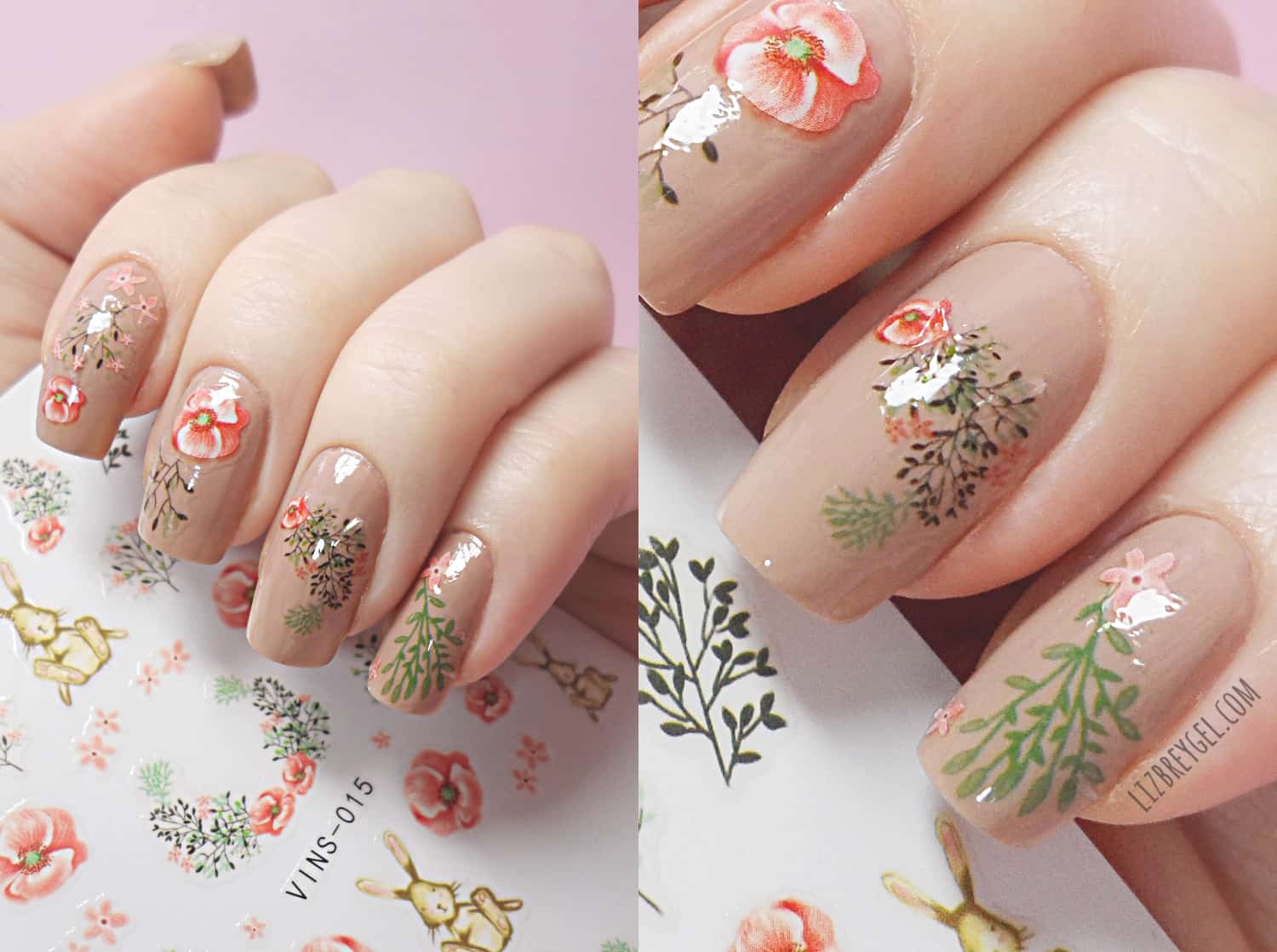 Stunning detailed floral manicure