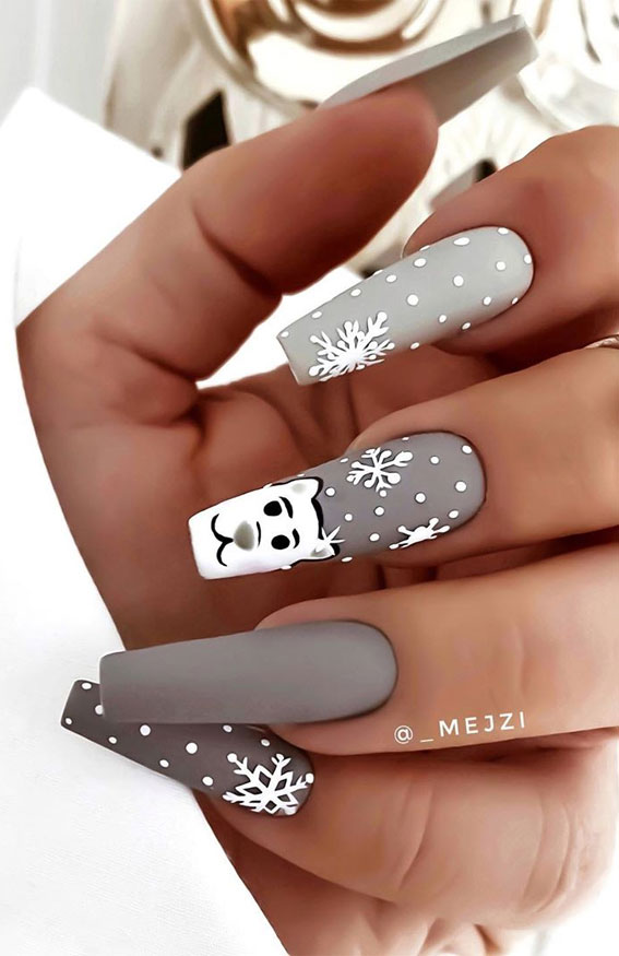 grey christmas nails design, snowflake nails, christmas bauble nails, christmas nails, christmas nails coffin, christmas nails press on, winter nails, christmas nails gel, christmas nail stickers, christmas nails 2020, christmas nail designs 2020, christmas acrylic nails, christmas nail ideas