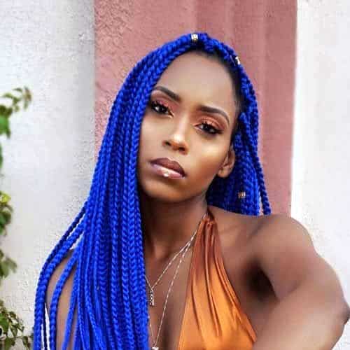 Blue-Black Cornrows for Black Beauties