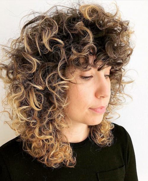 Curly Hair With Bangs Styles
