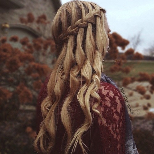 Sleek Waterfall Braid