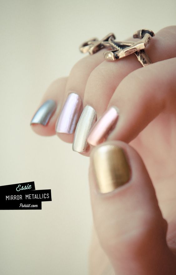 Metallic ombre nails