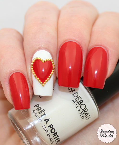 Deborah milano studded heart nail art1