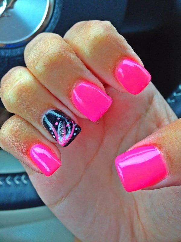 Hot Pink nail idea