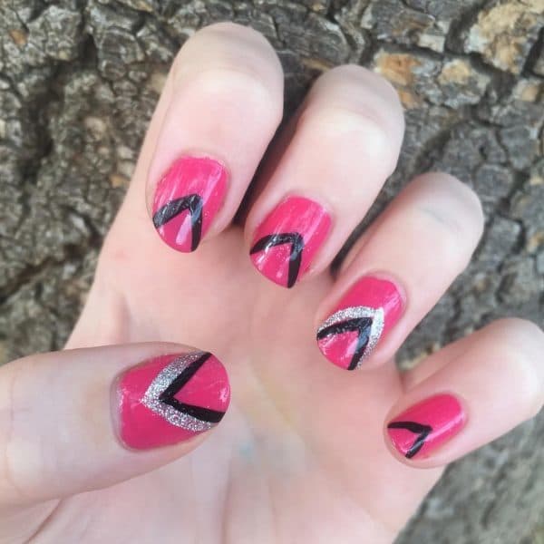pink and black nail designs 12