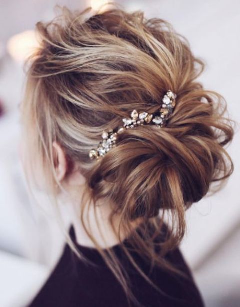 a low twisted bun and locks down is suitable for short and medium hair