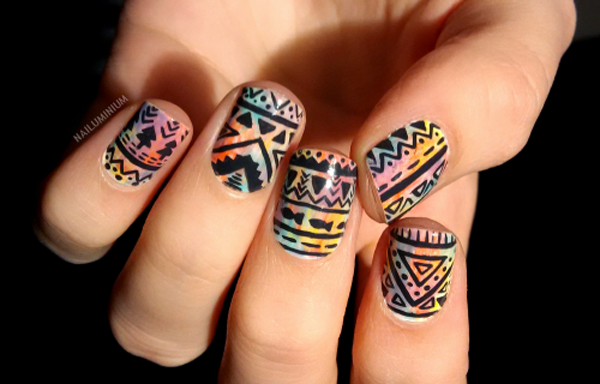 Ombre Tribal Nail Design