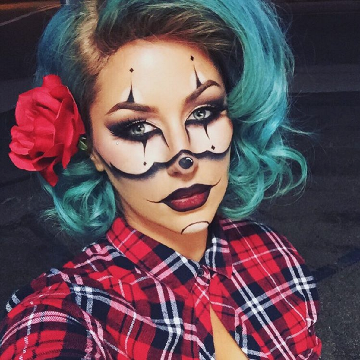 Gangster clown creative halloween makeup