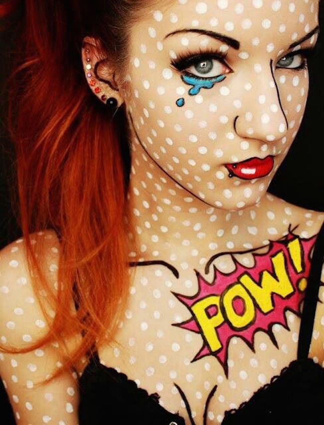 Roy lichtenstein pop art halloween makeup
