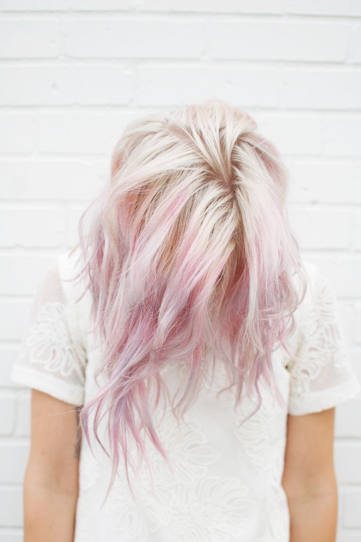 Pastel pink & blonde hair