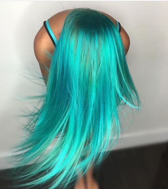 Teal pastel hair