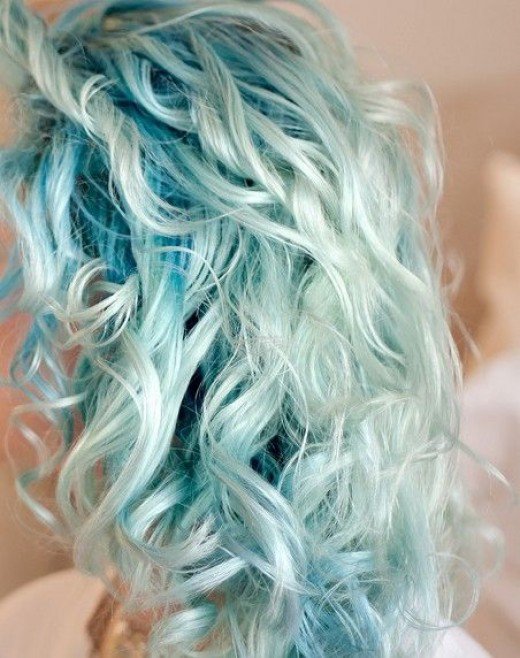 Baby blue long curls