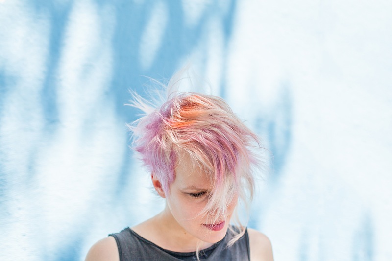 Cotton candy pixie cut