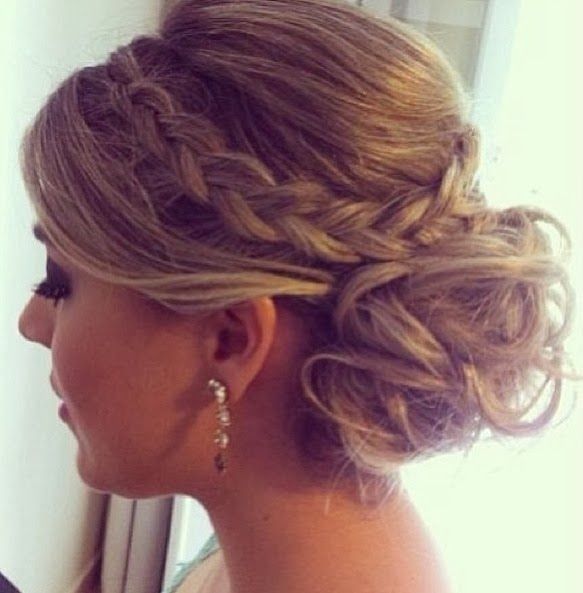 Messy Updo with Braid