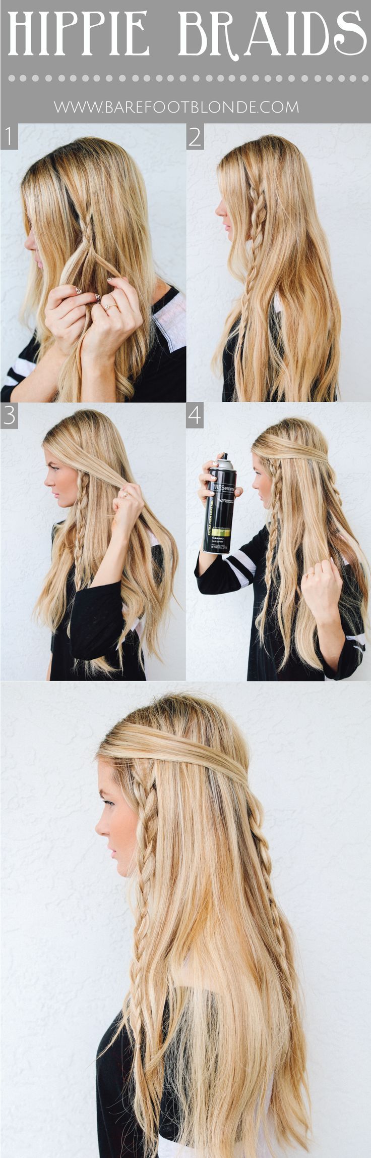 Hippie Braid Hairstyle Tutorial