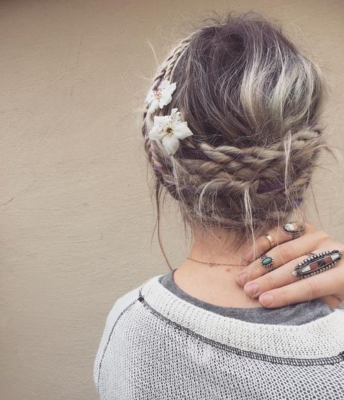 28 Tousled milkmaid braids