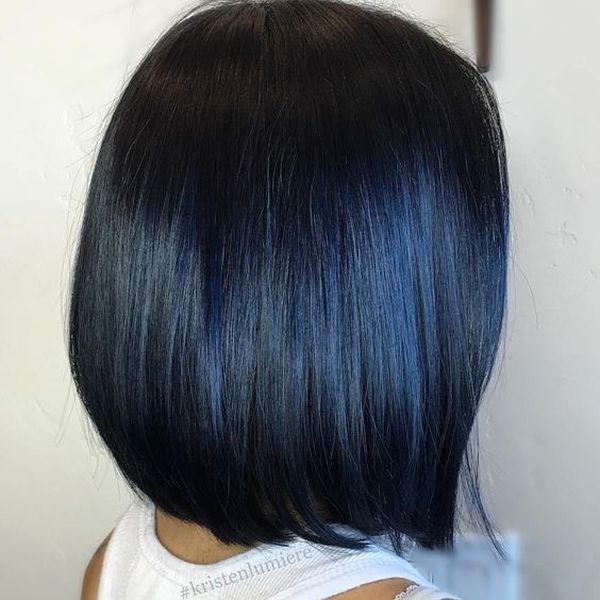 How about black hair with blue highlights? 2