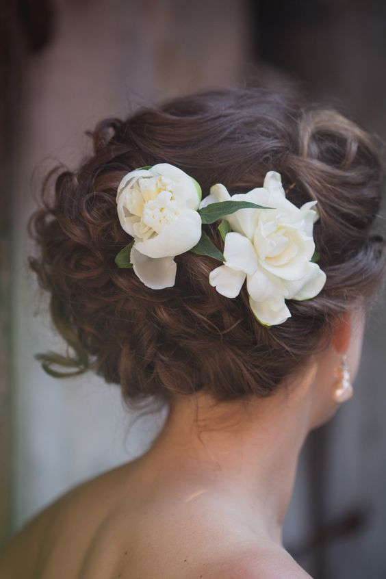 chic curled updo with side bangs