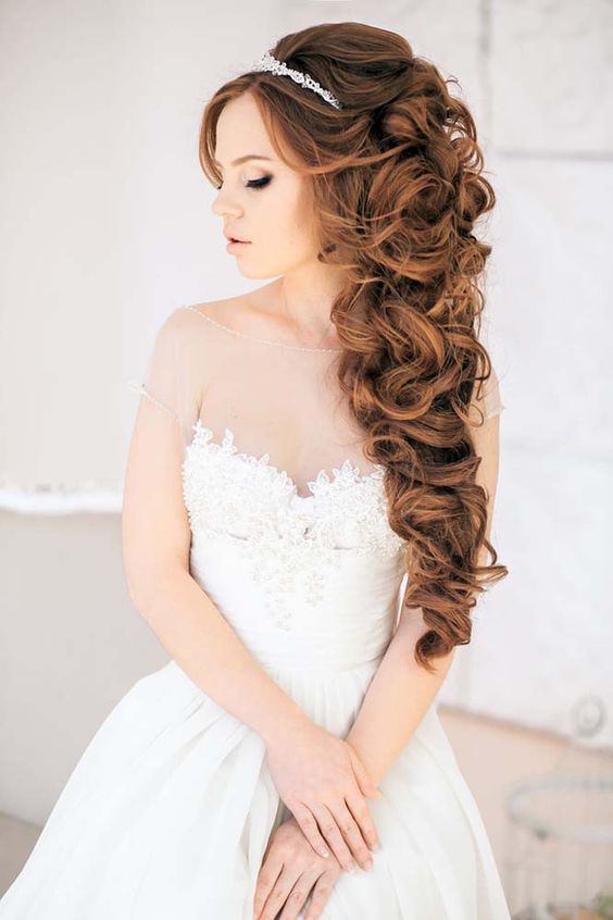 half up half down long hair with curls looks stunning