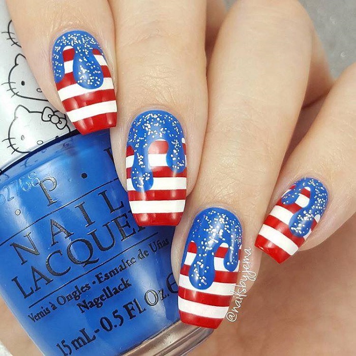 4th Of July Nail Inspo to Celebrate Independence Day with Style flag nails