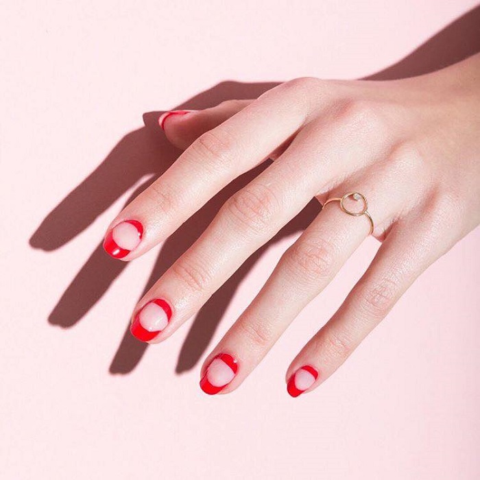 4th Of July Nail Inspo to Celebrate Independence Day with Style negative space red nails