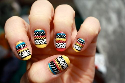 aztec nail art