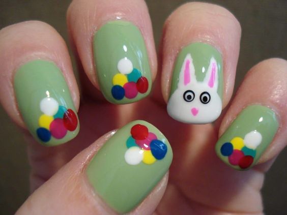 Balls and Bunny Design Amazing DIY Nail Art