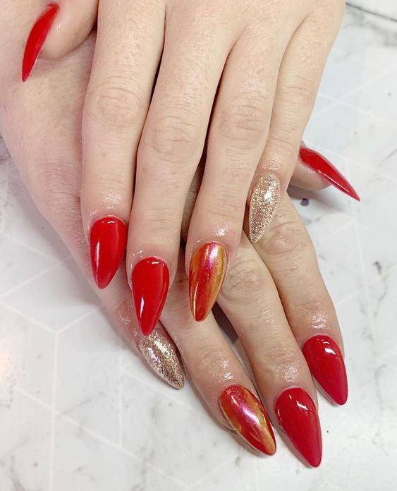 Blood Red Amazing Nails with Exceptional Best Nail Art