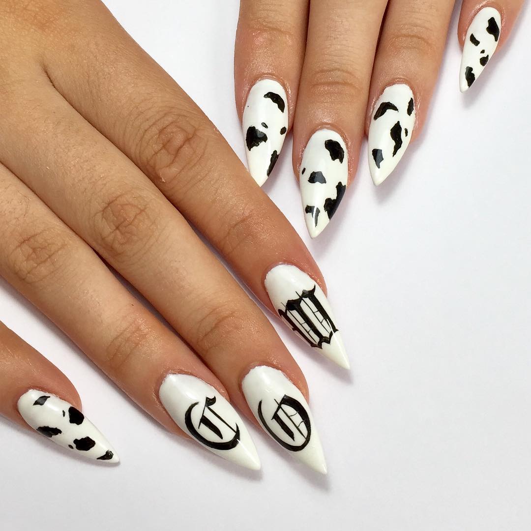 Cute Nail Art Design for Stiletto Nails