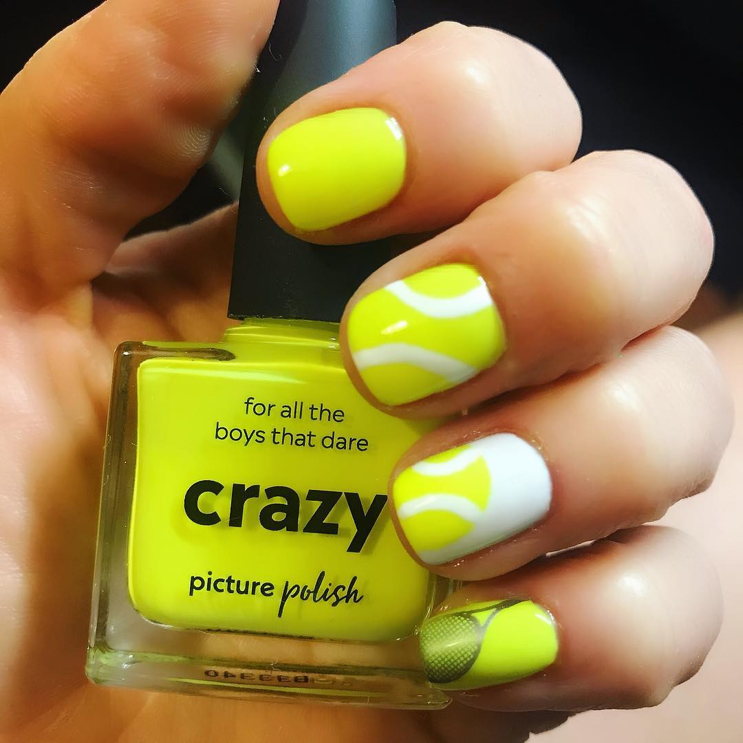 Creative Yellow Nail Art for Squared Short Nails