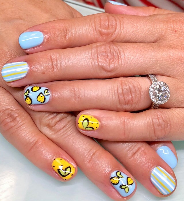 Fish Inspired Cute DIY Nail Art for Short Nails