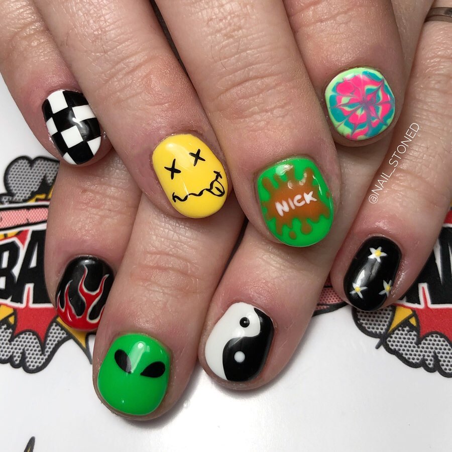 Nick Inspired Amazing Nail Art for Short Nails