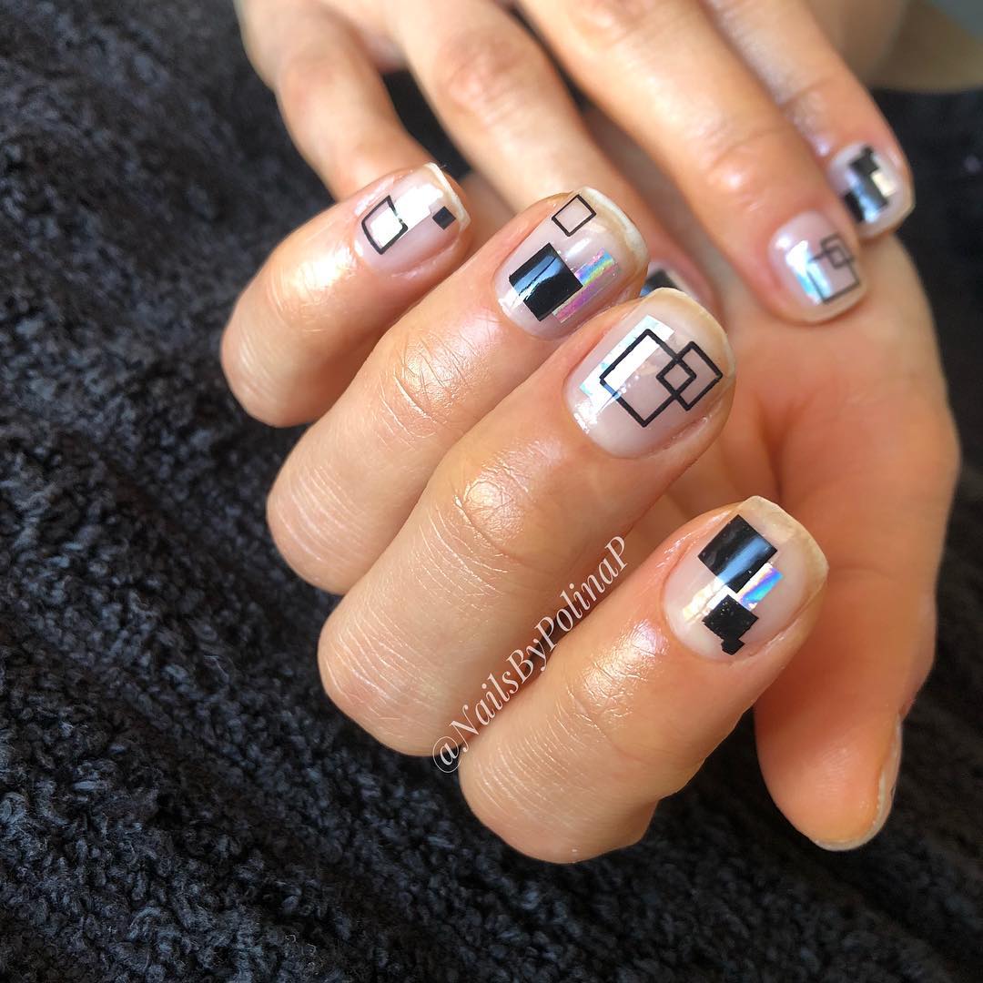 Square Design Amazing Short Nails